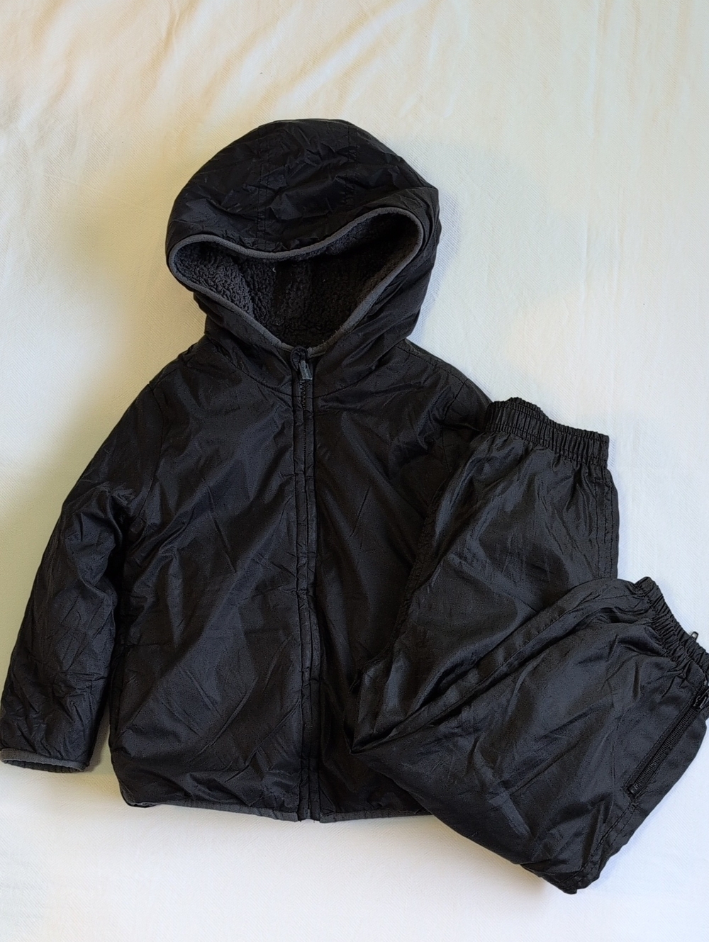 Size 3T Boys Old Navy Reversible Sherpa Windbreaker Jacket & Lined Splash Pants